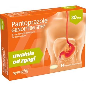 Pantoprazole Genoptim 14 tabletek d.w. 12.2026 r SN 18017