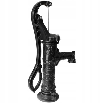 НАСОС АБИССИНСКИЙ ДЕКОРАТИВНЫЙ САДОВЫЙ DELUX ЧЕРНЫЙ + ОСНОВАНИЕ + ШЛАНГ - ВЫСОКОЕ КАЧЕСТВО!