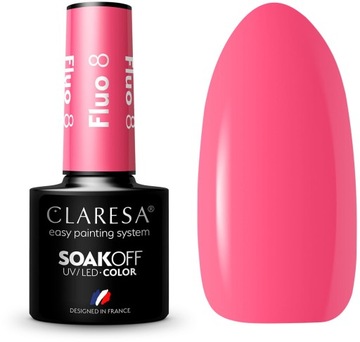 HIT CLARESA FLUO #8 Lakiery Hybrydowe NEONOWE