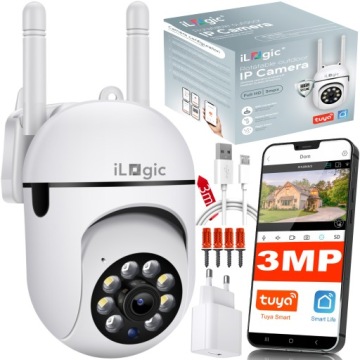 Venkovní Kamera WiFi Ip Otočná 3MPx Tuya Bezdrátová Full Hd 8x Zoom