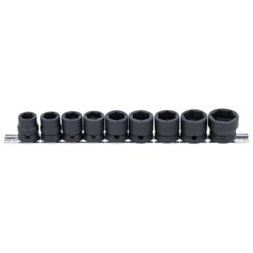 Sada 9 úderových 6-hranných plochých nástavců 13-24 mm pohon 12,5 mm (1/2")