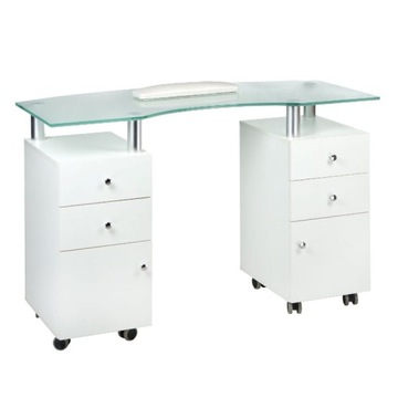 Stolik do manicure szklany blat BD-3453 BIAŁY