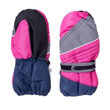 Różowe RĘKAWICZKI Narciarskie 16cm GRUBE NA ŚNIEG NA SANKI R.16 122 134 140