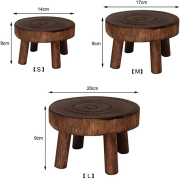 Деревянные подставки для растений, мини-круглый табурет бонсай с полкой в ​​горшке