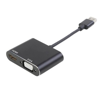 ВИДЕОКАРТА с USB 3.0 на HDMI и разветвителем VGA