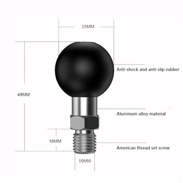 1 calowy Adapter głowicy kulowy do M6 M8 M10 wkrę
