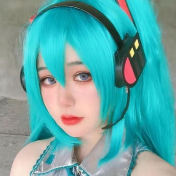 Peruka Hatsune Miku Syntetyczna Długa Prosta Fryzura na Kostiumy i Karnawał