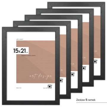 Черная фоторамка размером 15x21 см