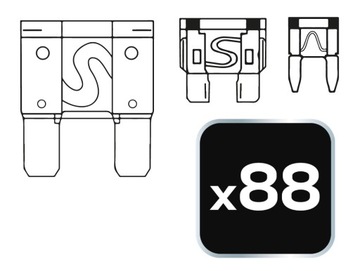 ZESTAW BEZPIECZNIKÓW SAMOCHODOWYCH PUDEŁKO 88