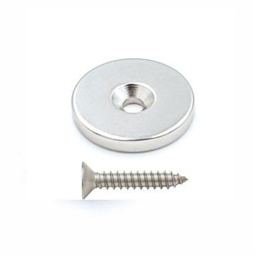 MAGNES NEODYMOWY Z OTWOREM pod wkręt 20x3 mm okrągły, walcowy, HUNTER
