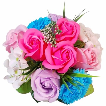 Букет мыльных цветов, розы, гортензии, мыльных гвоздик на День матери