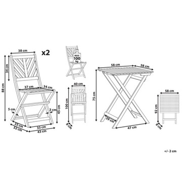 Легкий деревянный комплект балконной мебели TERNI
