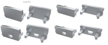Заглушка с отверстием для профиля LED TYPE-D, серый, 2 шт.