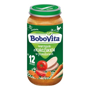 BoboVita Obiadek Junior, warzywa z kurczakiem w pomidorach 250 g