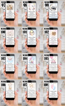 Zaproszenie elektroniczne na Chrzest, Roczek, Urodzinki - SUPER CENA