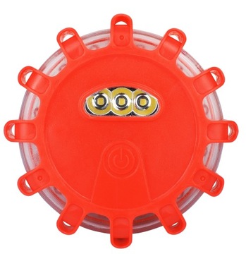 СИГНАЛЬНАЯ ЛАМПА СТРОБСКОП НА КРЫШЕ 15 СВЕТОДИОДНЫХ МАГНИТОВ + КРЮЧОК ДЛЯ АККУМУЛЯТОРА