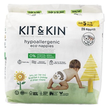 Kit&Kin Eko Pieluszki Jednorazowe rozm 5 28szt