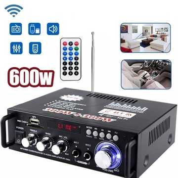 HIFI СТЕРЕОУСИЛИТЕЛЬ УСИЛИТЕЛЬ BLUETOOTH FM-РАДИО КАРАОКЕ ДИНАМИК МАЛЕНЬКИЙ