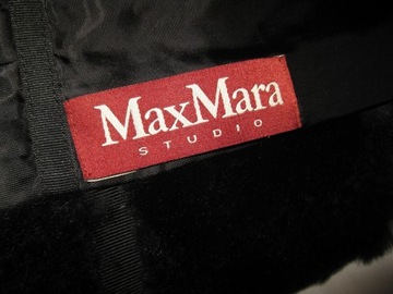 MAX MARA płaszczyk czarne futro królika r. IT42 oversize (jak NOWY)