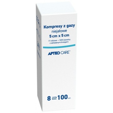 Kompresy niejałowe z gazy 5 x 5 cm x 100