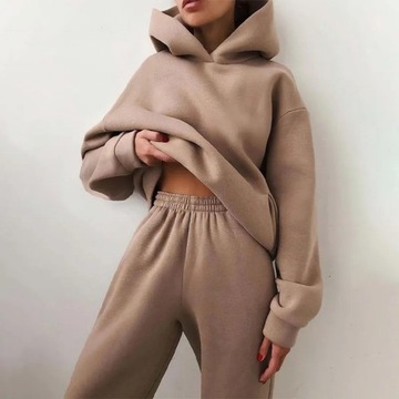 Fleece-lined Tracksuits Women Casual Hoodies Sweat