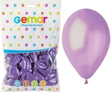 BALONY Metalizowane JASNOFIOLETOWE 30cm 100szt GEMAR