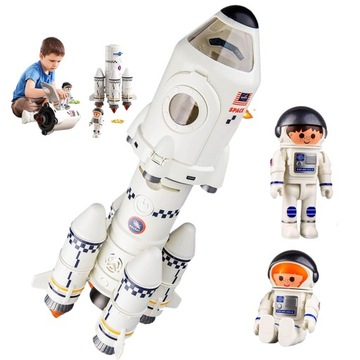 ZABAWKA RAKIETOWA 5W1 ODŁĄCZANA RAKIETA Z PROJEKTOREM 2 ASTRONAUTÓW