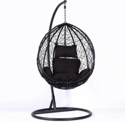 Подвесное кресло, садовый кокон, корзина-качалка, большая черная подушка-качалка xxl