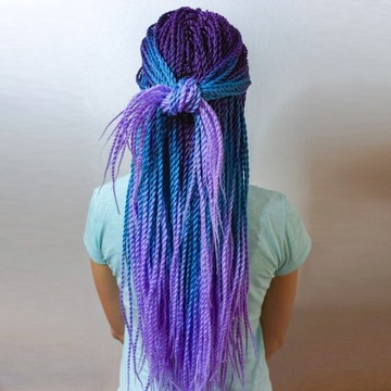 МОСТЫ СИНТЕТИЧЕСКИЕ ВОЛОСЫ ОМБРЕ КОСИКИ ПАСТЕЛЬ СИНИЙ РОЗОВЫЙ BY41