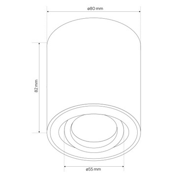 НАВЕРХНОСТНОЕ ОСВЕЩЕНИЕ, КОВРИК, ЦИЛИНДР, ПОДВИЖНАЯ СВЕТОДИОДНАЯ ТРУБКА, GU10, БЕЛЫЙ EDO