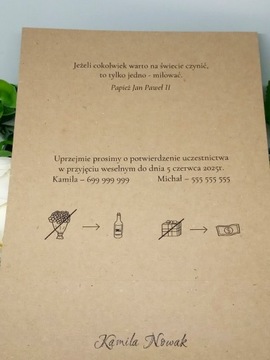 ZS12 *2 E Zaproszenie na ślub ślubne z drewnianymi sercami