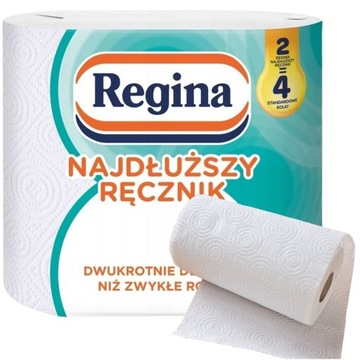 Ręcznik Papierowy Kuchenny REGINA Najdłuższy biały do żywności 2 rolki