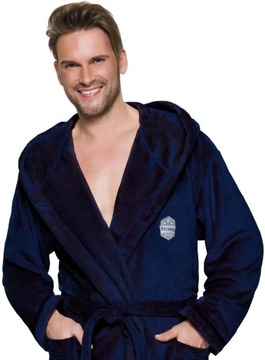 ALEX ДЛИННЫЙ ТЕПЛЫЙ МУЖСКОЙ ХАЛАТ С КАПЮШОНОМ XXL