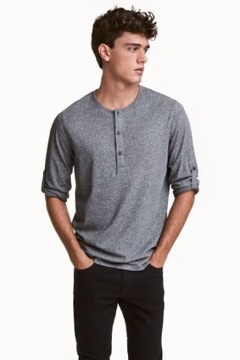 H&M Bawełniana koszulka henley rozm.XS