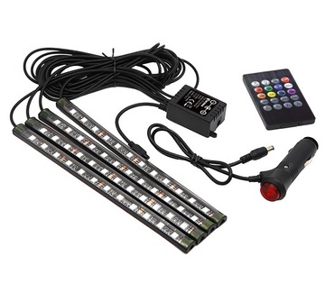 Светодиодная лента RGB для освещения салона автомобиля шириной 22 см.