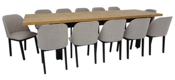 12x tapicerowane fotelowe krzesła BOHO rozkładany stół duży 3 m do SALONU