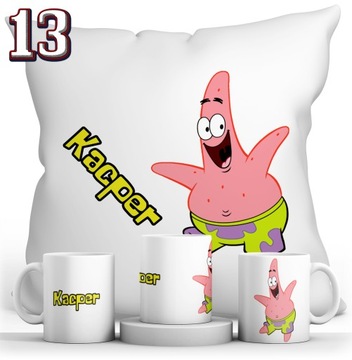 КРУЖКА ГУБКА БОБ + ПОДУШКА + НАБОР ИМЕНИ