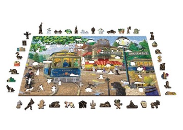 Пазл деревянный с фигурками - Викторианская улица, размер XL, 1010 деталей