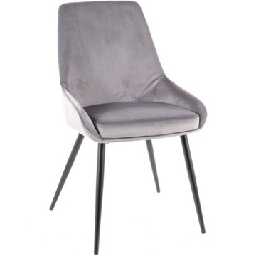 Krzesło Cobe Velvet Czarny-Szary Bluvel 14 Salon