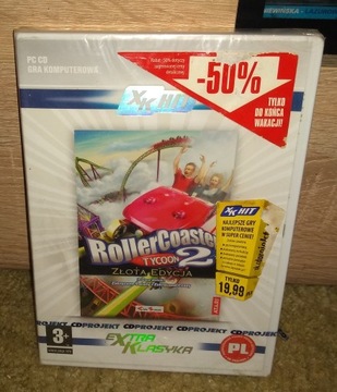 ROLLERCOASTER TYCOON 2 ZŁOTA EDYCJA / NOWA / FOLIA / PL / PC