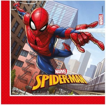 SERWETKI SPIDERMAN URODZIONOWE 33x33 cm / 20 szt