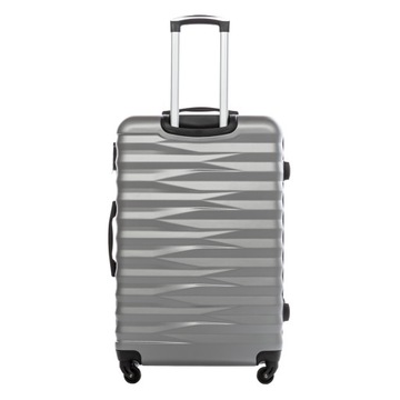 Mała walizka podróżna VEZZE z ABS-u zebra SREBRNA