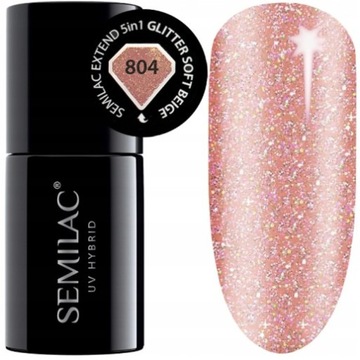 Semilac Extend 5in1 804 Glitter Soft Beige 7ml