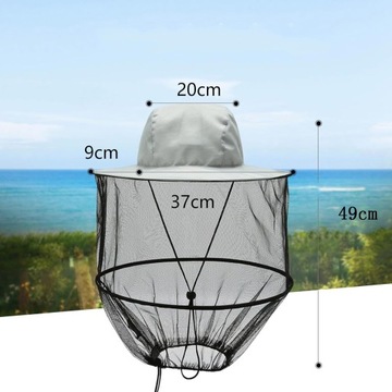 Шапка-ведро с МОСКИТНОЙ СЕТКОЙ 37см х 49см