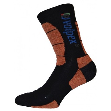 Skarpety górskie bawełniane wzmacniane kevlar 39-42 czarno-pomarańczowe