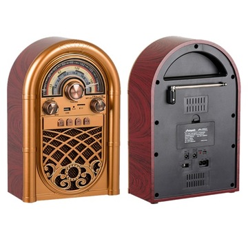 Retro Radio Kuchenne Na Baterię 1200 Bluetooth USB MicroSD 1x18650 Antena