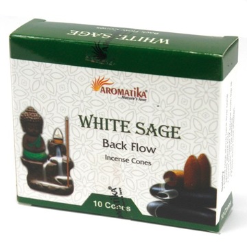 Kadzidła stożkowe przepływ zwrotny WHITE SAGE