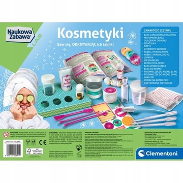 LABORATORIUM KOSMETYKÓW NAUKOWA ZABAWA ZRÓB TO SAM KOSMETYKI DIY CLEMENTONI