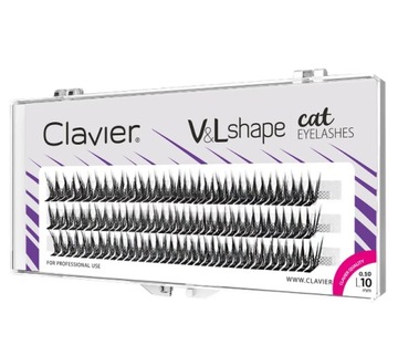 Kępki rzęs Clavier V&L Shape cat eyelashes skręt L - 10mm