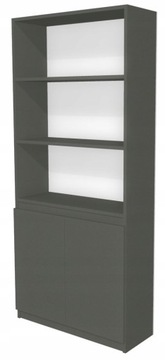 Regał z szafką na segregatory, książki 70 cm szary